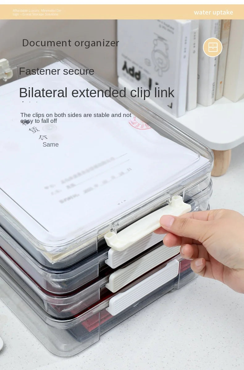 Acrylic Transparent Desktop Paper Storage Box A4 File Document Exam Paper Organizer Household Dust Proof Card Holder Case