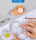 Multifunctional Geometric Function Ruler Set Mathematics Drawing Template Measuring Tool for Art Student School Office Supplies