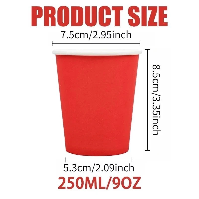 10/30/50PCS Disposable Thick Paper Cups Colored Paper Cups Birthday Parties Wedding Banquets Outdoor Picnics Party Supplies
