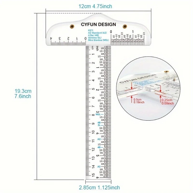 Precision 6 & 12 Acrylic T-Square Ruler – Perfect Alignment Tool for Crafting, Cardmaking, and Scrapbooking