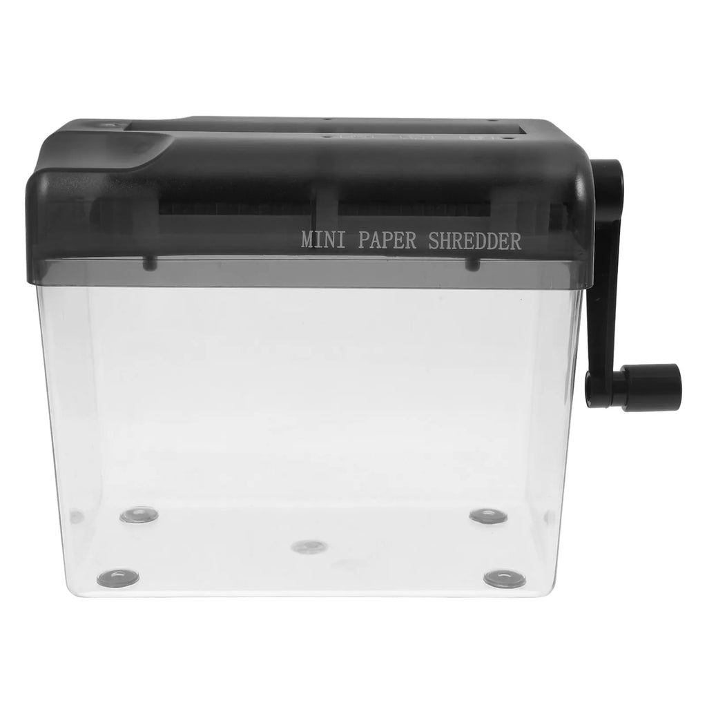 Small Desktop Paper Shredder Hand Crank Manual Office Household Tabletop Wear Resistant Shredder for Paper Bills Receipts