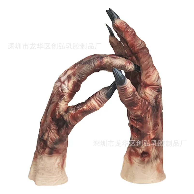 The Mummy Halloween Gloves for Adult Unisex Elastic Latex Gloves Scary Gloves Easter Day Mittens Cosplay Prop Accessories