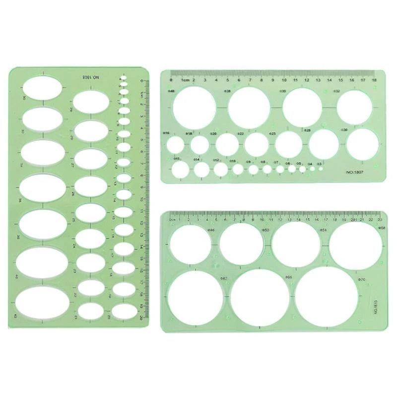 Geometric Drawing Template Rulers Set for Building Formwork Designing Stationery