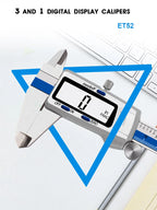 ET52 Stainless Steel 0.01mm High Precision Measure 150mm Digital Caliper mm/inch/Fraction Zero Setting Electronic Caliper