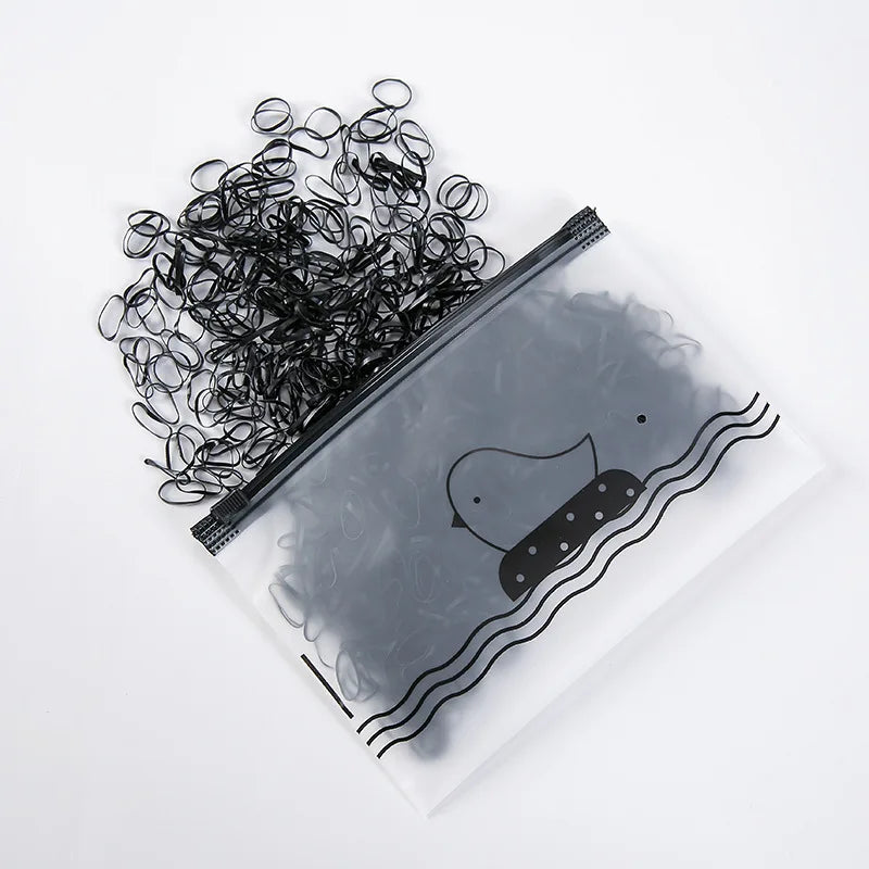 1000pcs Colour Children Disposable Rubber Band Black Transparent High Elasticity No Harm to Hair Hair Accessories Headband