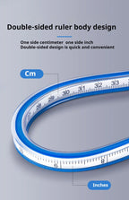 30/40/50/60cm Flexible Curve Sewing Ruler Bendable Flexible Drafting Drawing Tool Metric Scale Rule Engineering Sewing Design