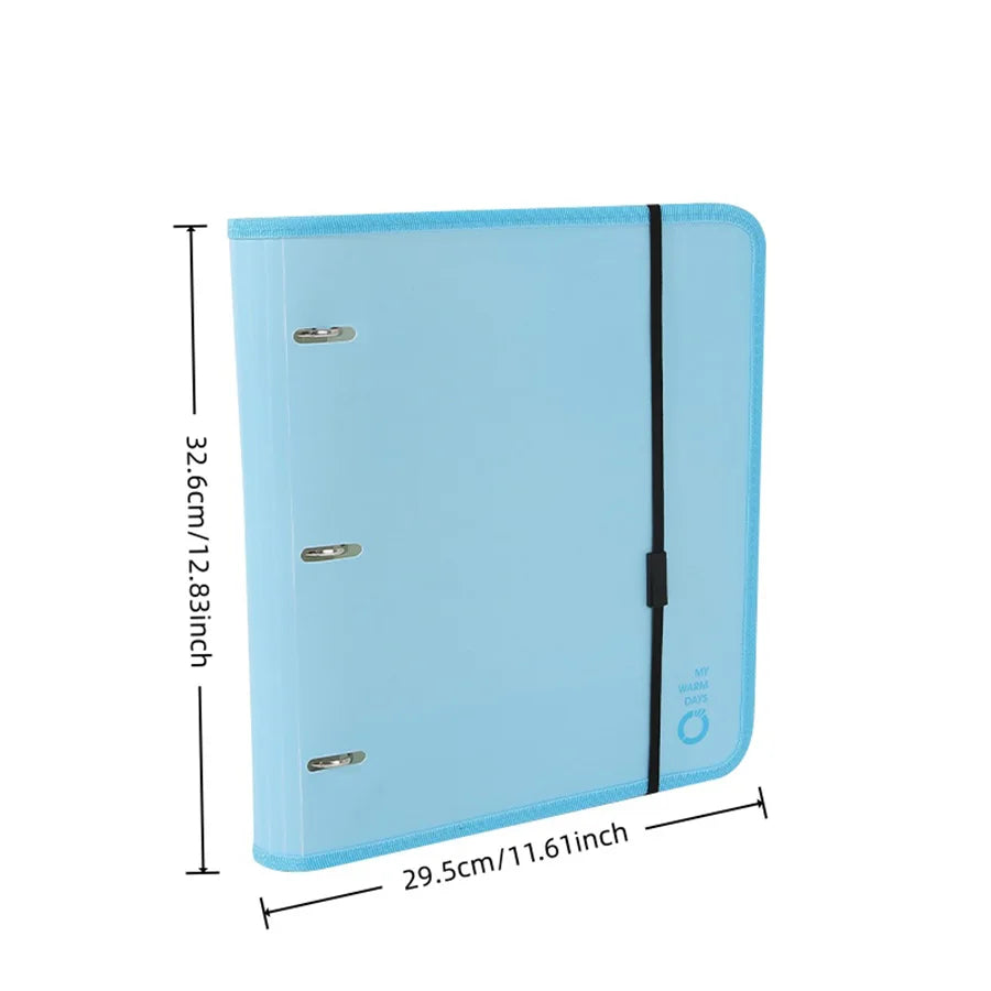 1pc Multi-Function 3 Hole Loose Leaf Folder, Binder Design Storage Book, Large Capacity Document Booklet