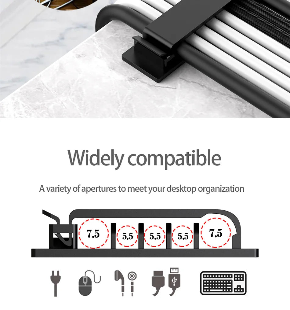 Cable Organizer Self Adhesive Cable Clips USB Cable Management Clamp Car Home Desk Wall Cord Holder Charging Wire Winder Manager