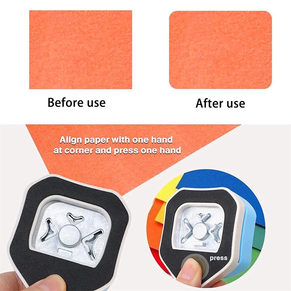 3 in 1, R 4/7/10 mm Corner Punch, Corner Rounder, Made of Metal and Plastic, for Crafts with Paper, Cards Design and Scrapbookin