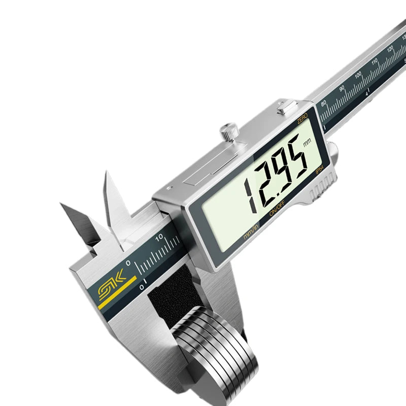 All-Metal IP54 Electronic Digital Display Vernier Calipers 0-150/200/300mm Stainless Steel HD Full Screen Caliper Measuring Tool