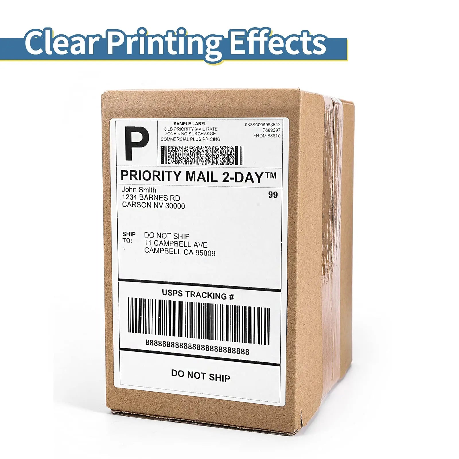 A6 Size 4x6'' 4x4'' Shipping Labels FanFold Paper 241BT 246S D520 DYMO 4XL Zebra Munbyn Nelko for LOGO Barcode