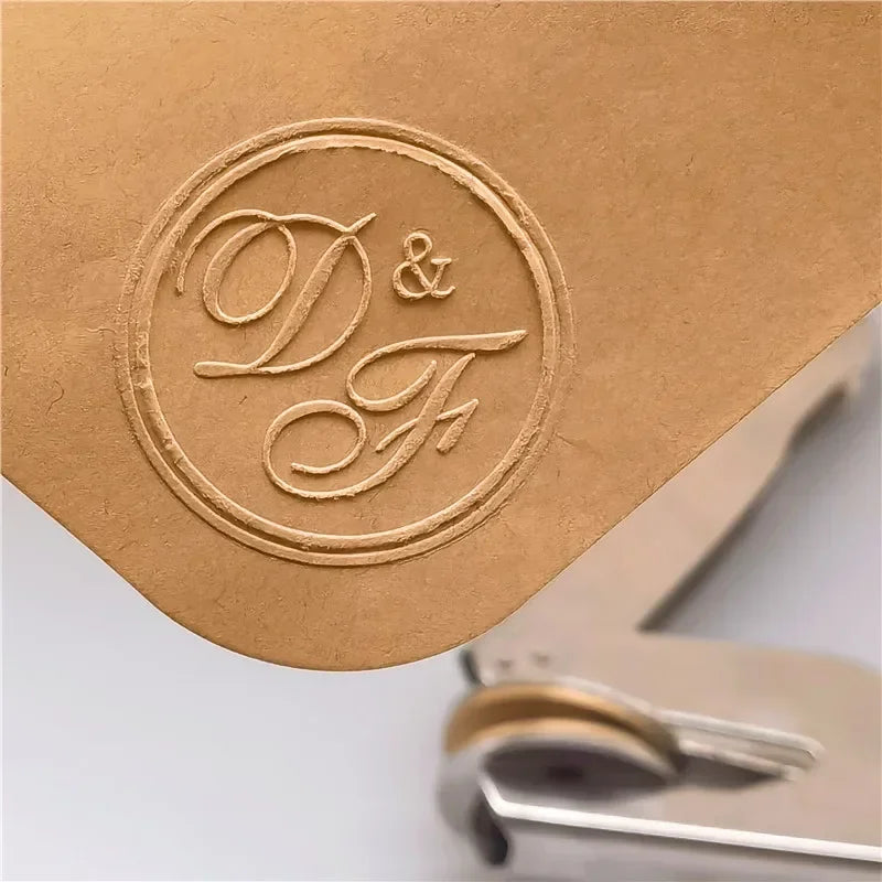 Customize Embossing Stamp Wedding Monogram Embosser Stamp,Personalized 2 initials Embosser Stamp,Wedding gift,hand held embosser