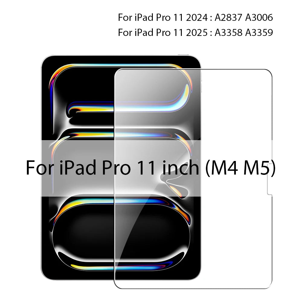Tempered Glass Screen Protector For Ipad Pro 13 11th M5 M4 2025 12.9 A16 Air 11 5 4 M3 M2 10 9 9th 10th Generation Mini 7 6 Film