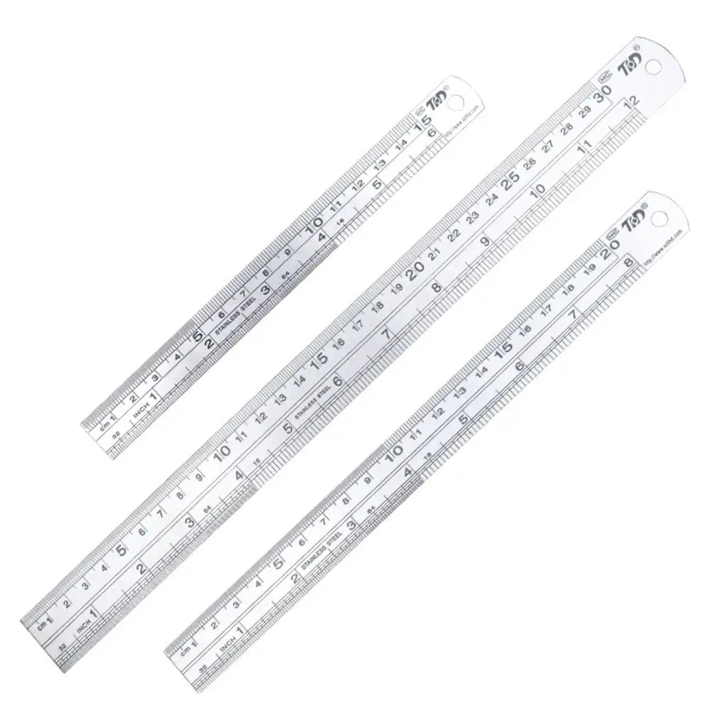 15/20/30/40/50cm Stainless Steel Ruler Double Side Scale Stainless Steel Straight Ruler Thickening Engineer Grade Measuring Tool