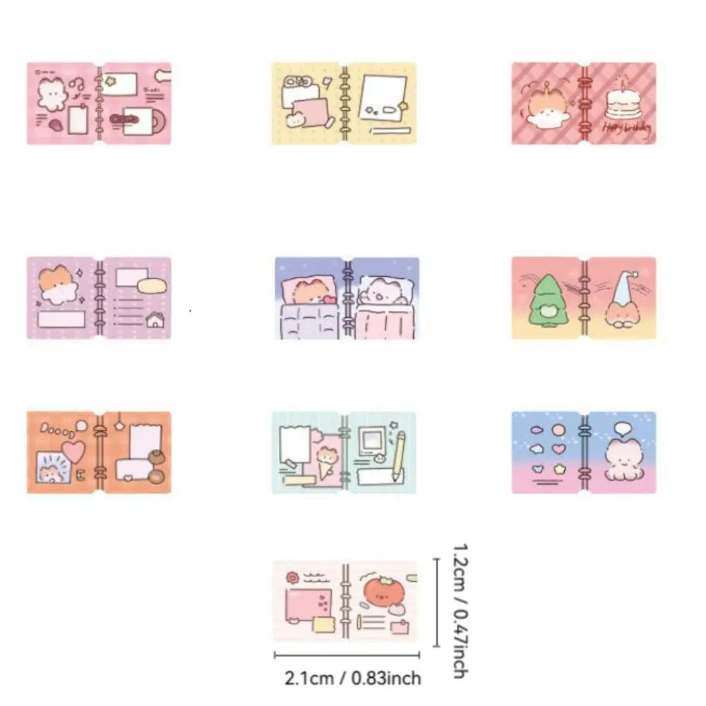 200Pcs/Roll New Kitten Label Sticker Removable DIY Scrapbooks Index Tabs Cartoon Gift Classification Tags Student Supplies
