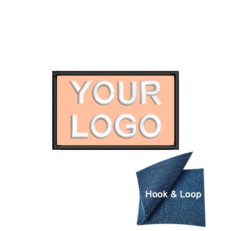 1PC 8x5cm Custom Name Tags Embroidered Patch Personalized Stripes Badge Number  Text Badge Iron On Backing Hook & Loop Backing