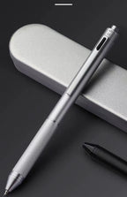 4 In 1 Multifunction Luxury Pen, 0.7mm 3 Color Ballpoint 0.5mm Mechanical Pencil, Gravity Sensor Metal Retractable Pens Długopis