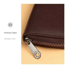 Multi Slot Card Holder Vintage Small Wallet Women Men Business Bank Credit Card Bag Male Coin Pouch Solid Leather Zipper Wallet