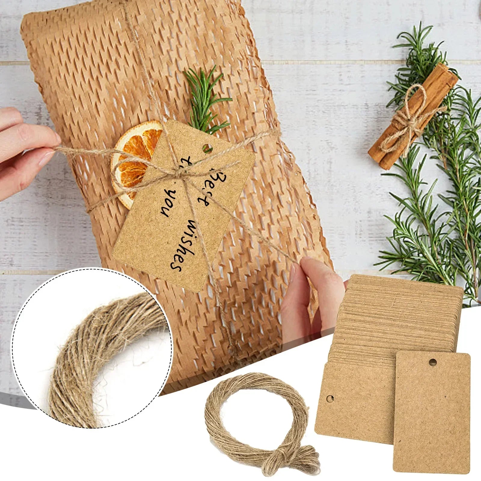 Kraft Paper Tags 100 PCS Kraft Paper Adorable Design Gift Tags Hang Tags Heavy Duty Price Tags Vintage Wedding