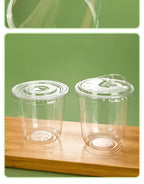 U Shaped Disposable Cold Drinks Plastic Cup 90 Caliber PET Material Transparent Coffee Cups with Lid Sealed Milk Tea Tumbler