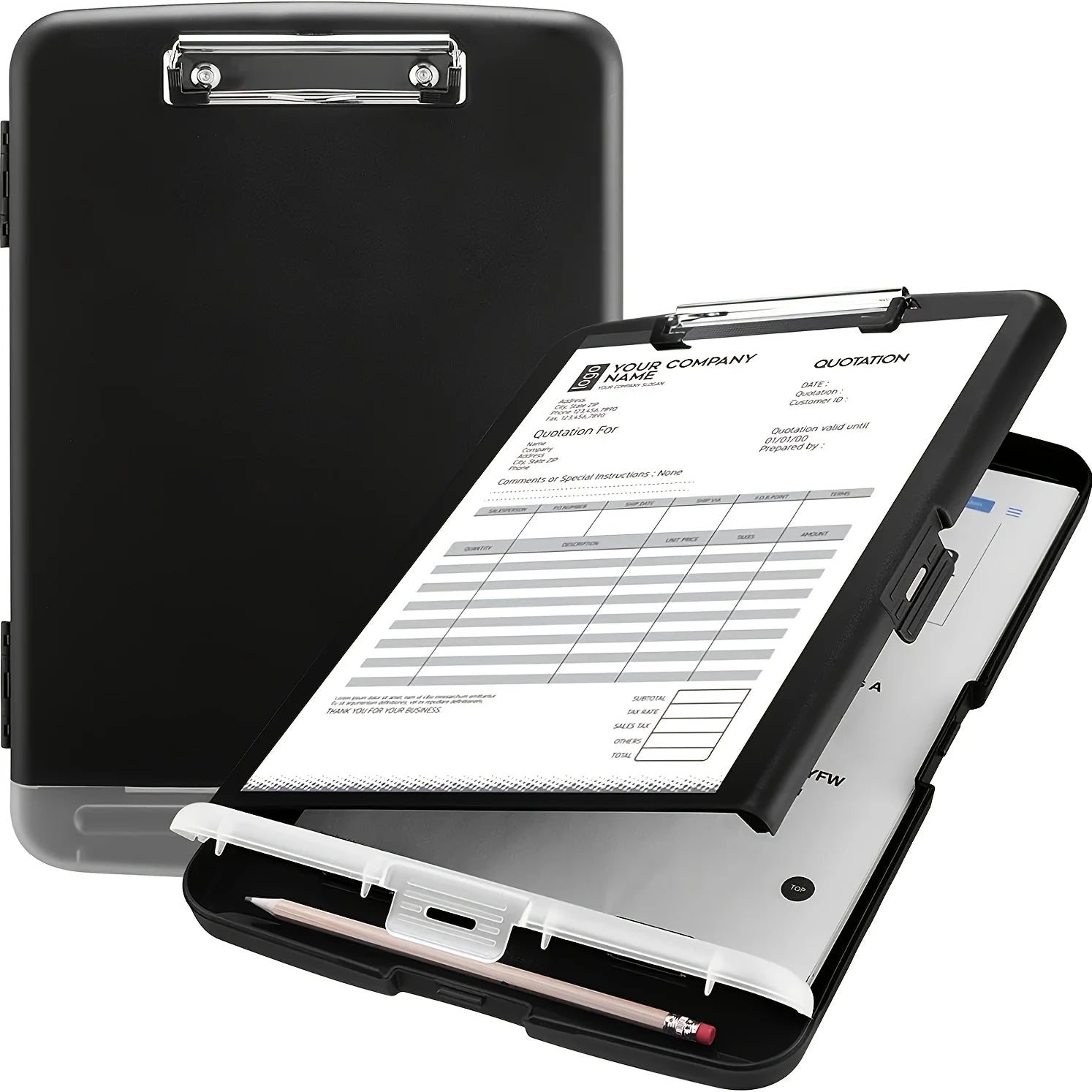 Large A4 Waterproof File Box with Pen Slot Desktop Plastic File Organizer Writing Board Storage