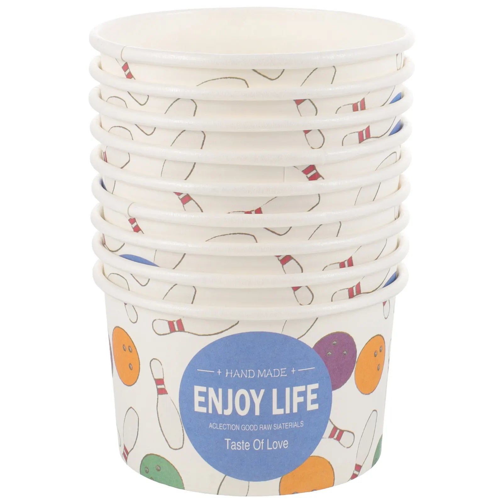 50Pcs Ice Cream Paper Cups Disposable Party Dessert Containers Sturdy Reinforced Rim for Outdoor Camping Snacks