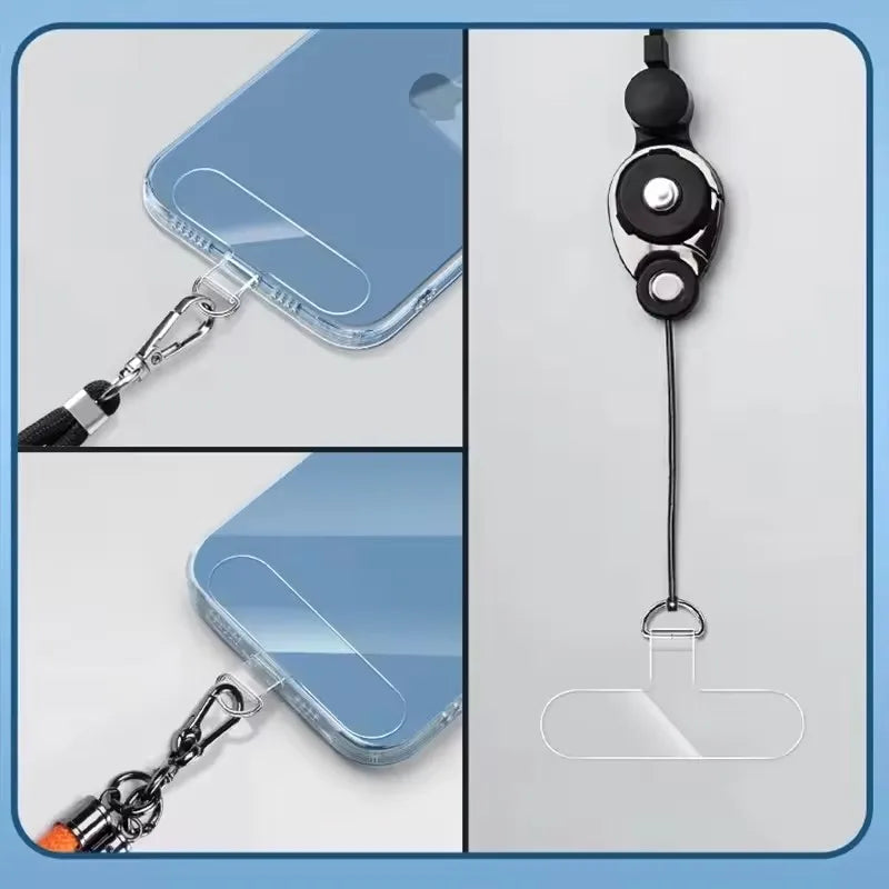 10/5/1Pcs Universal Tpu Mobile Phone Anti-lost Lanyard Card Gasket Nylon Detachable Phone Hanging PLR Strap Patch Tether Pad