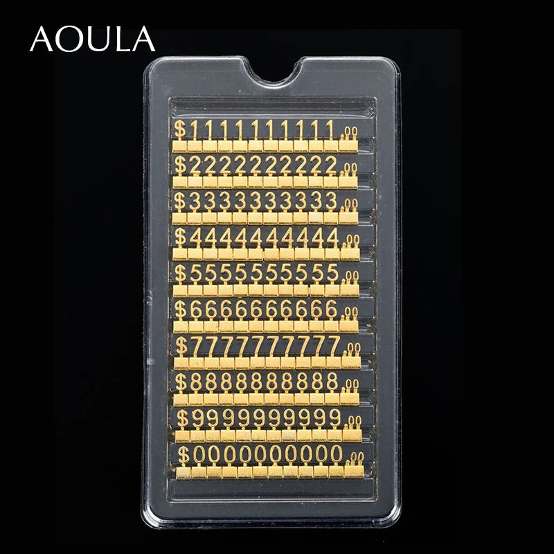 Lot of 10 Metal Mould Assembly Pricing Numbers Stickers Display Tags Digit Cube for Jewelry Shop Counter Price Number Sign Lable