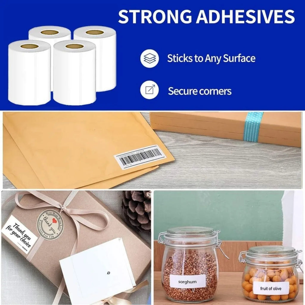 50×80mm Self-Adhesive Thermal Label Rolls with 100 Labels, Works for M100/M110/M220 Printer, Office School Commercial Shipping