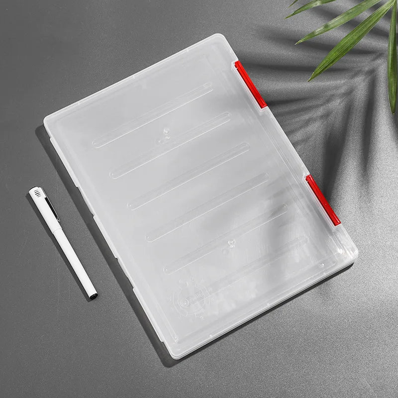 Transparent Thicken A4 File Box Plastic Office Document Sorting Storage Box Buckle Design Book File Archive Seal Boxes Organizer