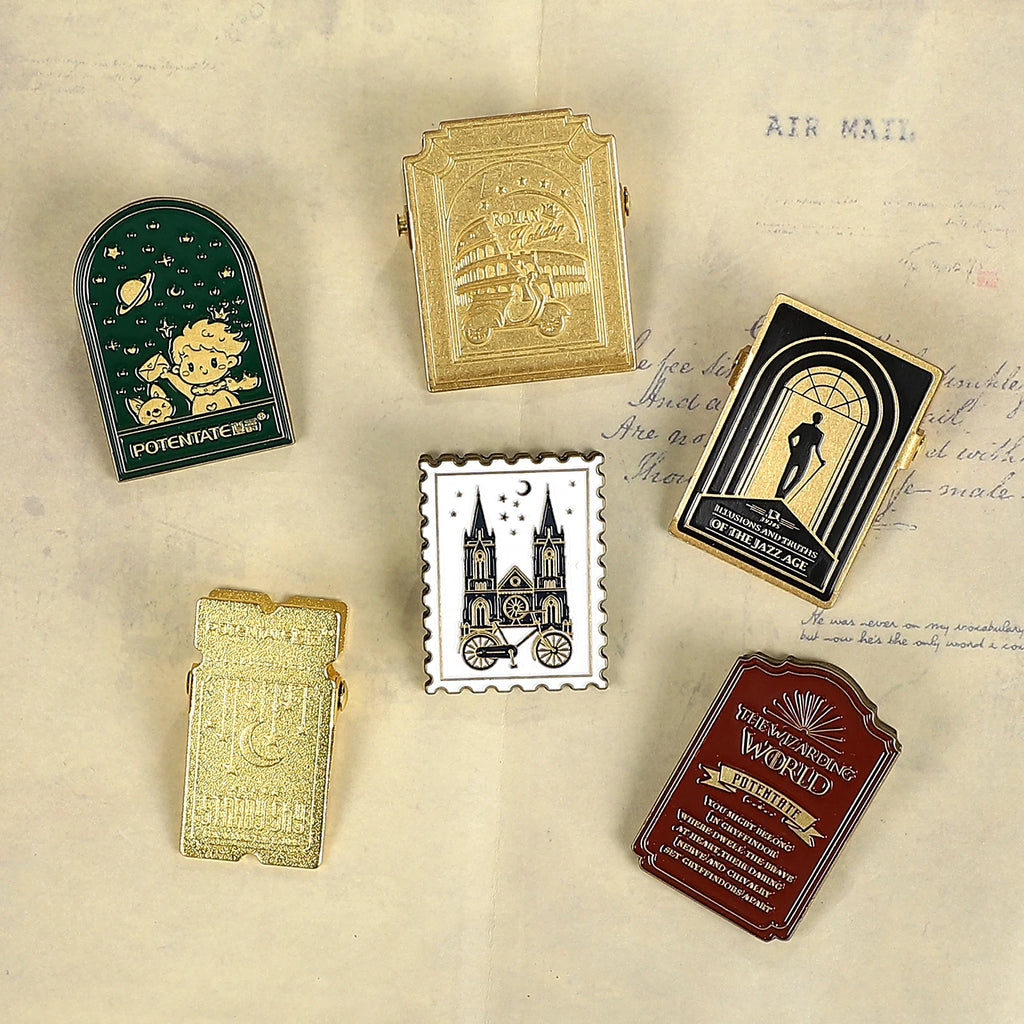 Retro Travel Book Clip Memory Glow Filme Metal Letter Clip Ticket Folder Watercolor Handbook Fixator Portable Art Stationery