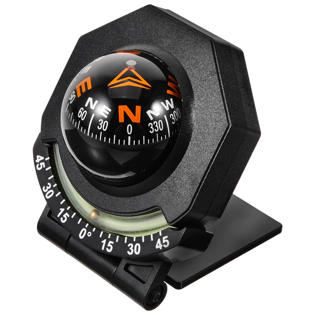 Foldable Tilt Angle Compass Ball Car Dash Glow Traceless Tape Marine Boat Surface Mount Direction Compass Dashboard Accessories