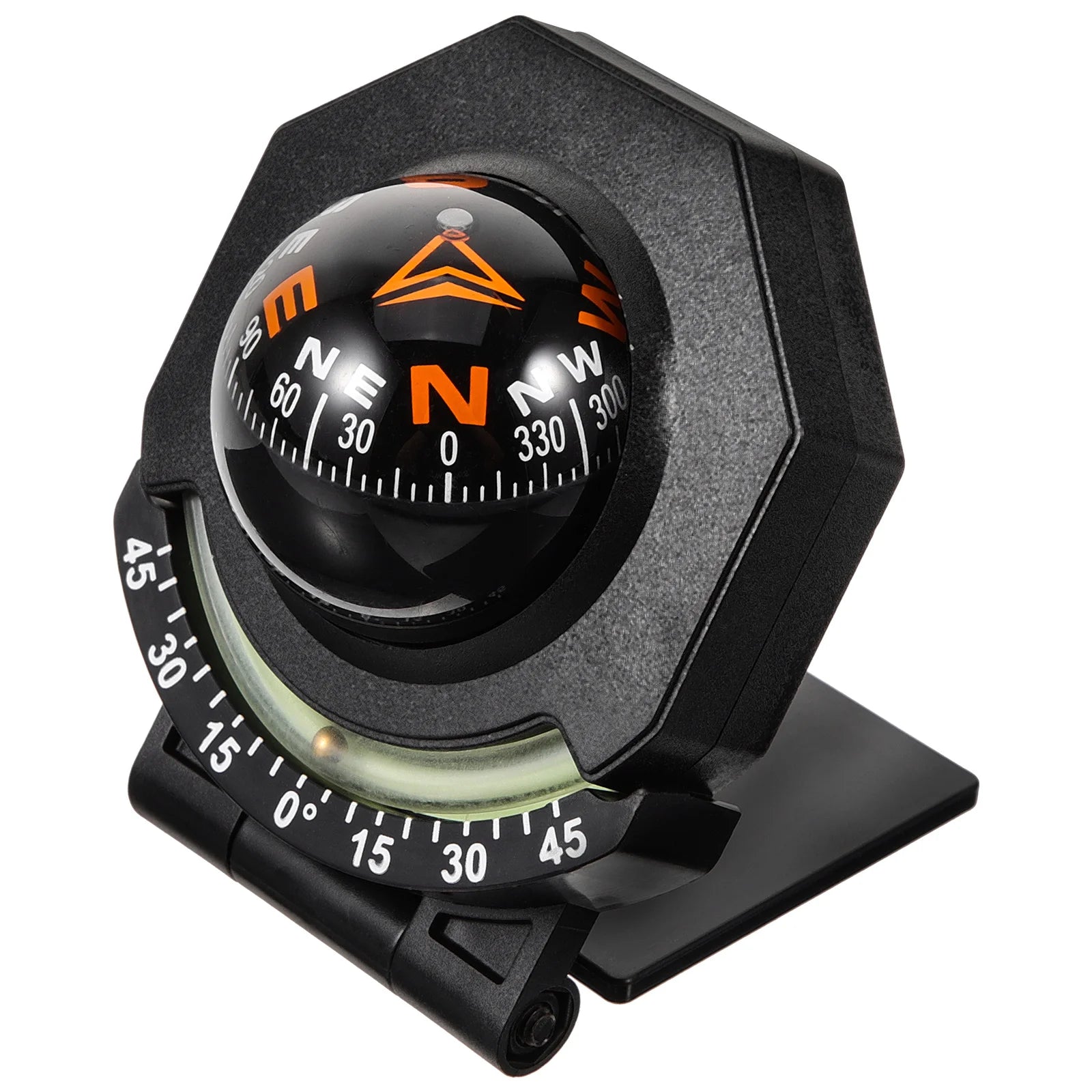 Foldable Tilt Angle Compass Ball Car Dash Glow Traceless Tape Marine Boat Surface Mount Direction Compass Dashboard Accessories
