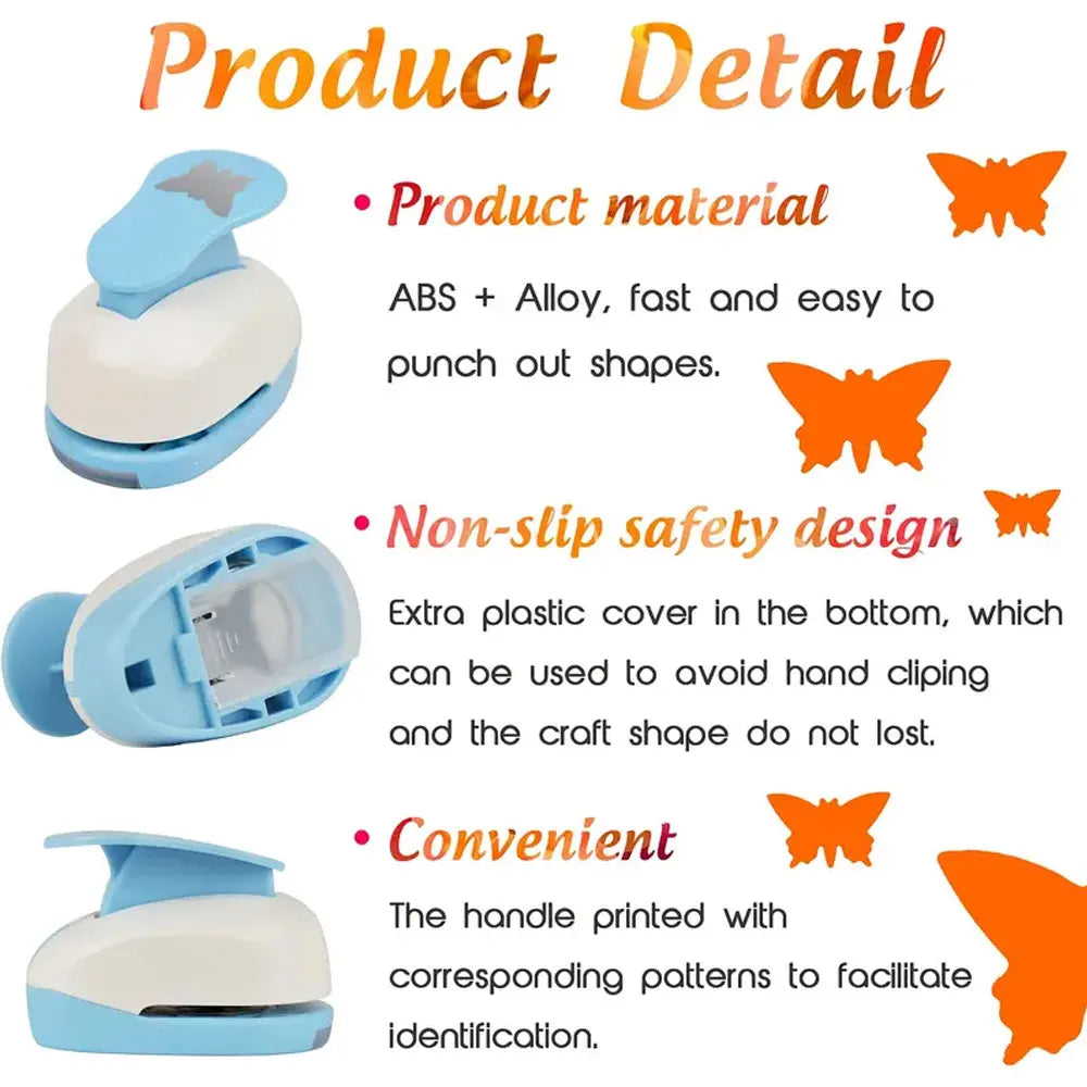8/16/25/38/50mm Random Color Butterfly Shape Hole Punch, DIY Embossing Punch, Scrapbooking Machine, Paper Cutting Punch.