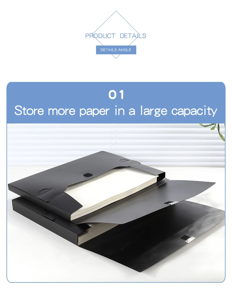 A3 Document File Box High-grade Type Foldable BuckleThickened Waterproof Large Capacity Plastic Paper Storage