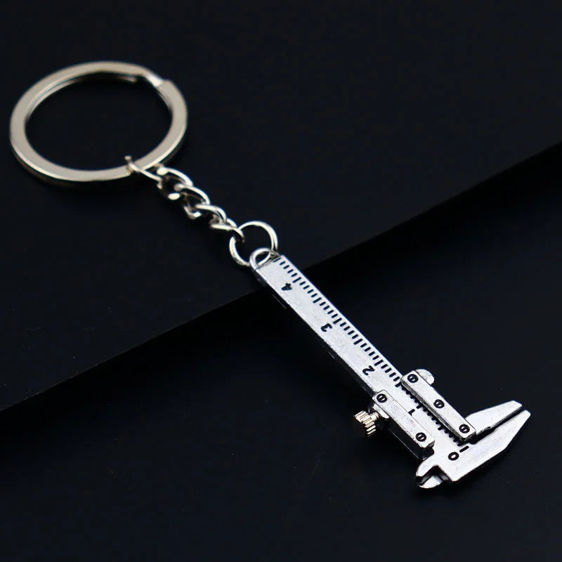 New Fashion Car Key Mini Vernier Caliper Portable 0-40mm Keychain Measuring Gauging Tools Car Turbo Key Chain Ring Ruler Caliper