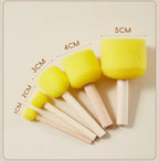10 Pcs Set Wooden Handle Mushroom Head Sponge Brush Children DIY Painting Sponge Seal Set Paint Graffiti Create Unique Art Brush