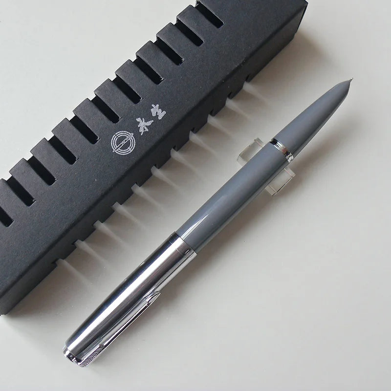 NEW Wingsung 601 Press Piston Fountain Pen Iridium EF/F Nib Steel Cap Vacumatic Resin Ink Pen School Stationery Office Supplies