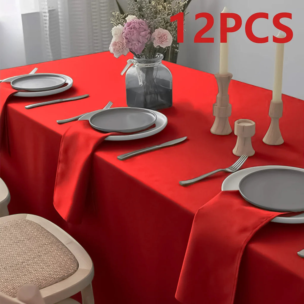 Set Of 6/12/24 40x40cm Table Cloth Napkins Durable Polyester Thicken Placemat Reusable for Kitchen Dining  Wedding Decoration
