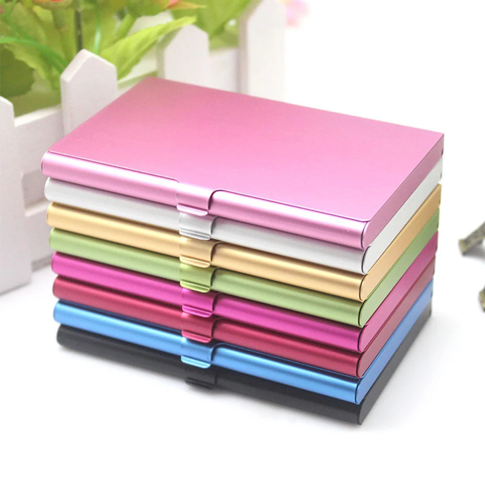 Men Business Card Case Aluminum Alloy Credit Card Holder Metal ID Cards Box Cover Women Credit Business Card Holder Case