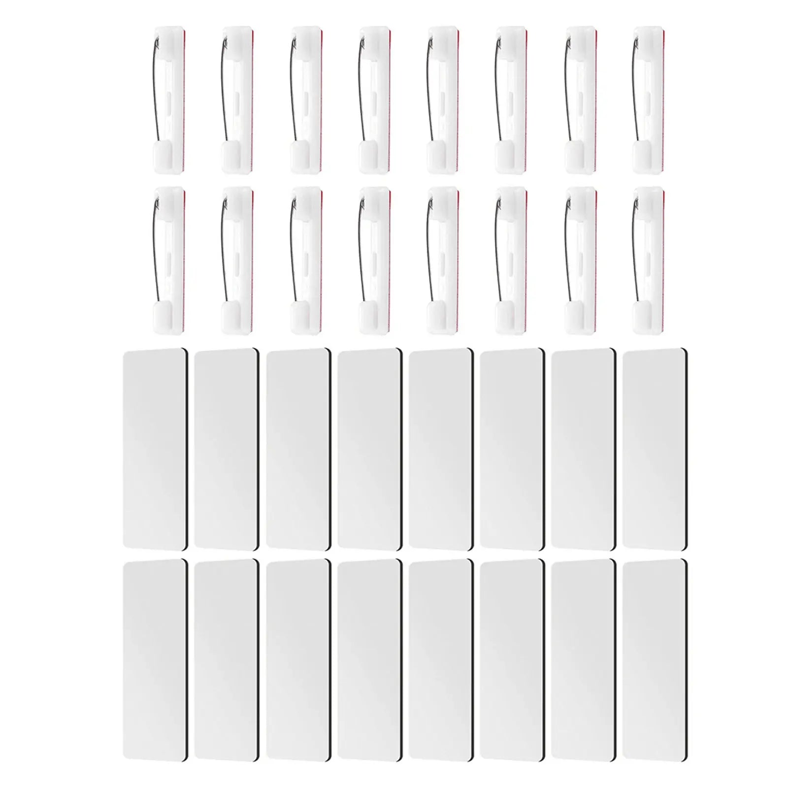 24Sets Employee Blank Name Tags Pin Office Badge 3x1.5 DIY Sublimation Work Uniform Conference Identification Office Name Tags