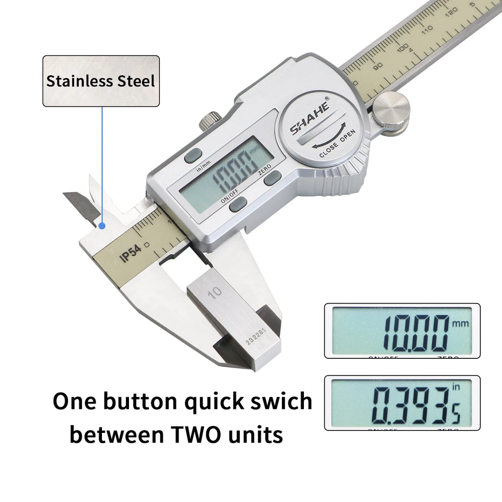 SHAHE IP54 Digital Caliper Electronic Caliper Ruler Digital Vernier Caliper Digital Caliper Stainless Steel Calipers