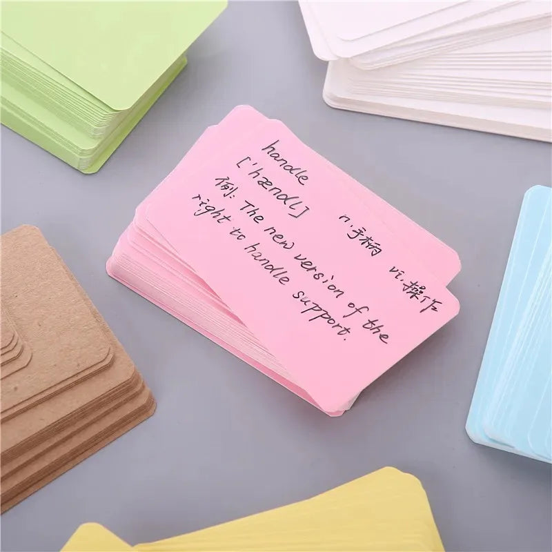 100/page Kraft Paper Cards Blank Business Card Message "Thank You" Cards Wedding Party Label Bookmark Learning Card &Invitations