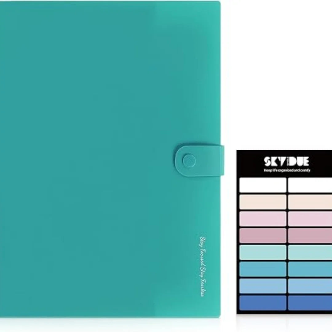 7-Pocket Expanding File Folder, Accordion Document Organizer | Professional Portable Paper Receipt Holder with Labels for Office Home Business, Letter/A4 Size Green