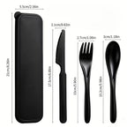 20-piece reusable plastic cutlery set, 3-in-1 camping cutlery set with storage box, includes knife, fork, spoon, and cutlery box