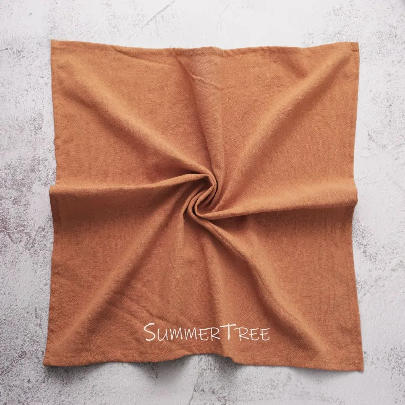 10pcs Napkins 40X40CM Plain Washed Cotton Classic Style Tea Towel Dining Place Mats Home Kitchen Dinner Wedding Settings Decor