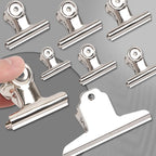 6Pcs Metal Paper Clip Foldback Metal Binder Clips Multi-functional Clamp Binder Paper Clips Office School Stationery Supplies