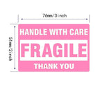 60 Pcs Black Pink 2" x 3" Fragile Stickers for Shipping and Moving "Please Handle with Care " Warning Stickers Fragile Labels