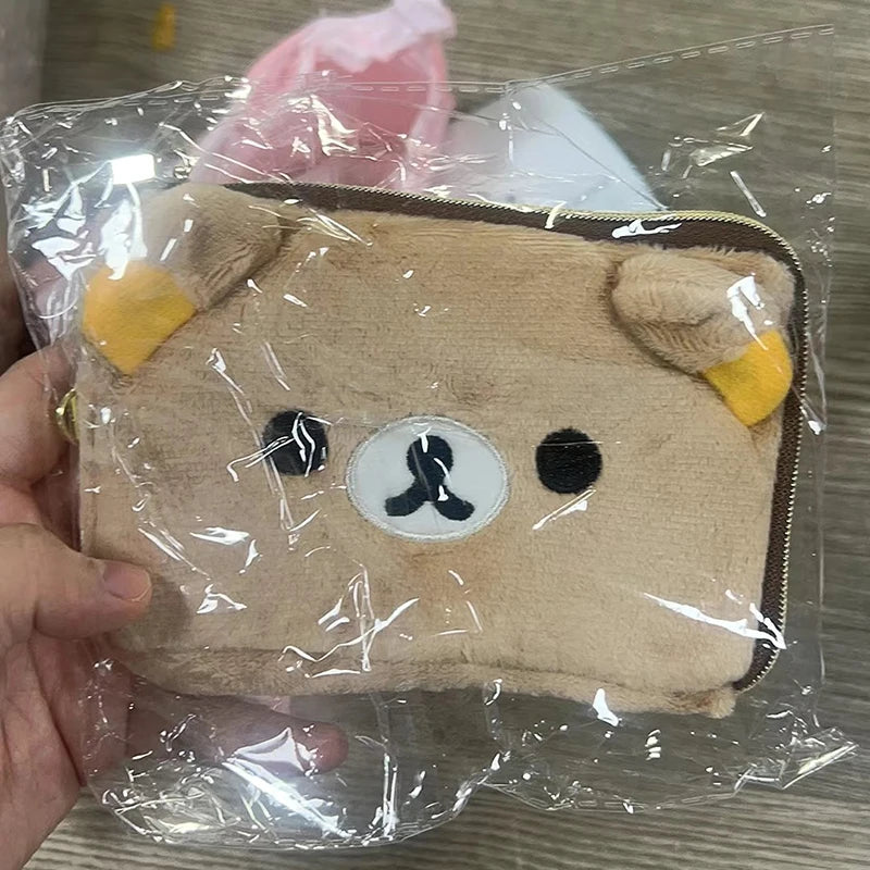 2025 New Kawaii Rilakkuma Peripheral Transparent Wallet Anime Themed Card Case And Key Case Storage Organizer Girl Birthday Gift