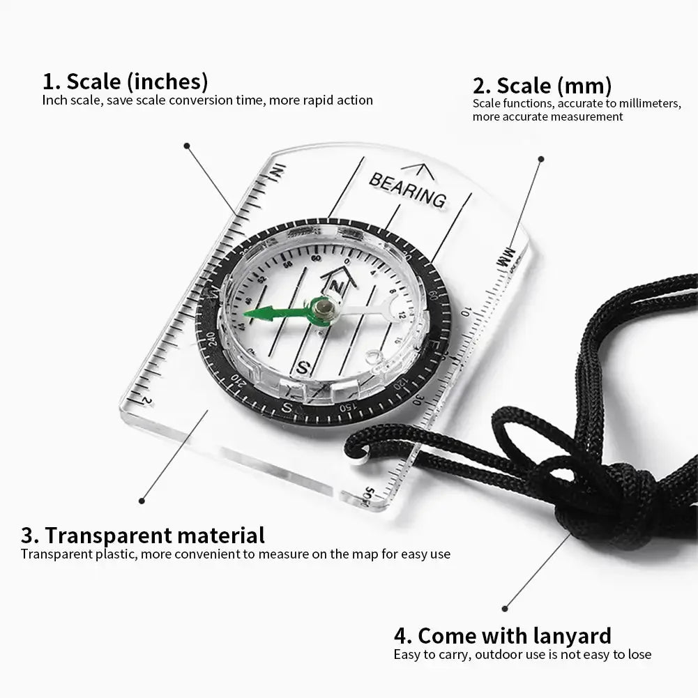 Outdoor Tactical Compass Sport Camping Hiking Compass Mountaineering Travel Professional Survival Compass Gadget Tools